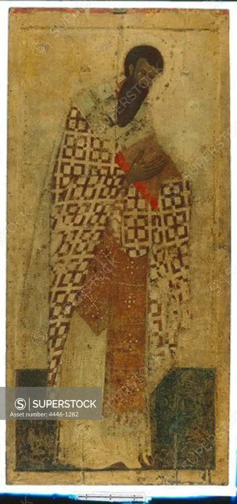 Russia, Moscow, Museums of Moscow Kremlin, Theophanes Greek, Vasily Basil Great, Tempera on wood