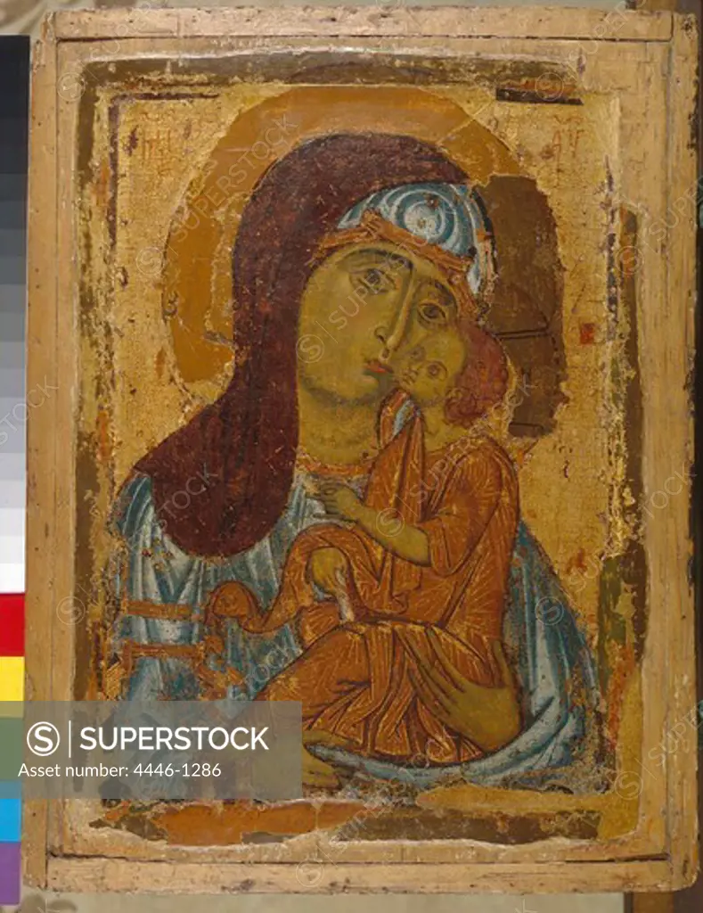 Russia, Moscow, Museums of Moscow Kremlin, Novgorod school, Our Lady of Tenderness, 12th Century, Tempera on wood