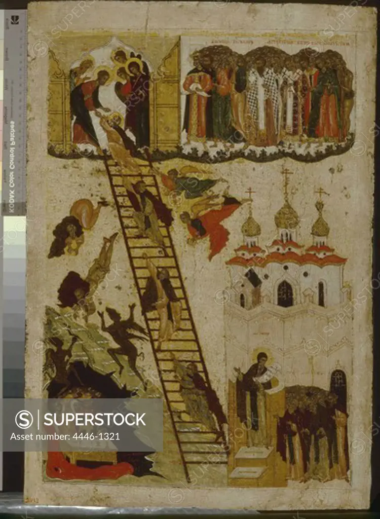 Vision of John of Ladder, 16th Century, tempera on wood, State Russian Museum
