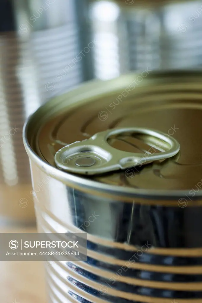 Closeup on tin can