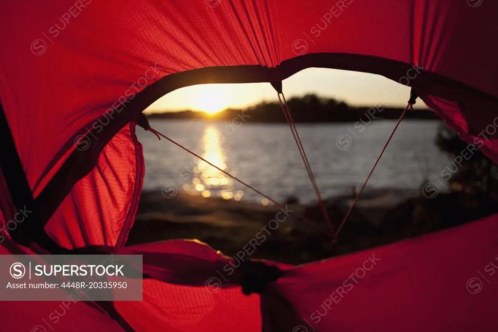 Sunset in tent