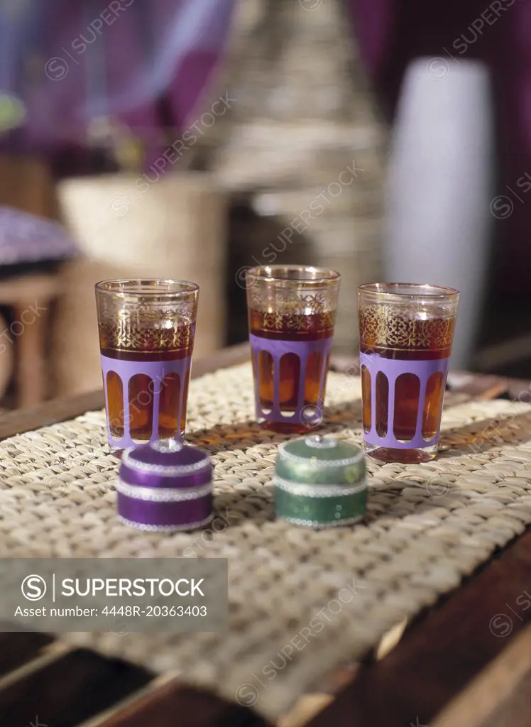 Tea glasses in an oriental style