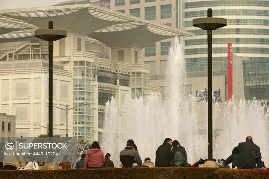 fountain, People's Square, Urban Planning Centre, public square, people