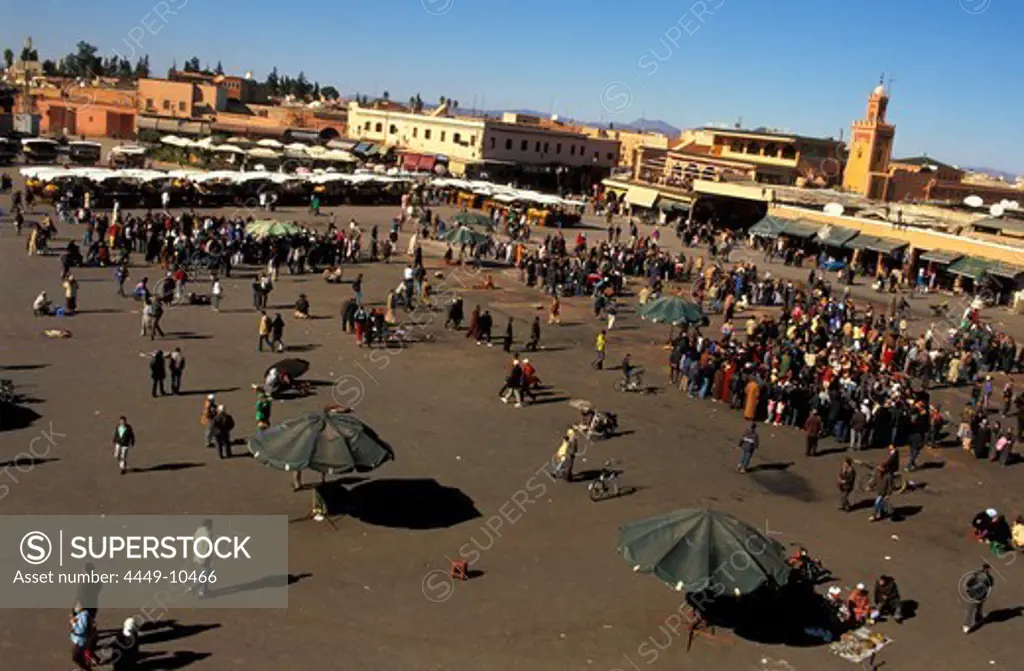 People on the market place, Jemaa El Fna, Marrakesh, Morocco, Africa