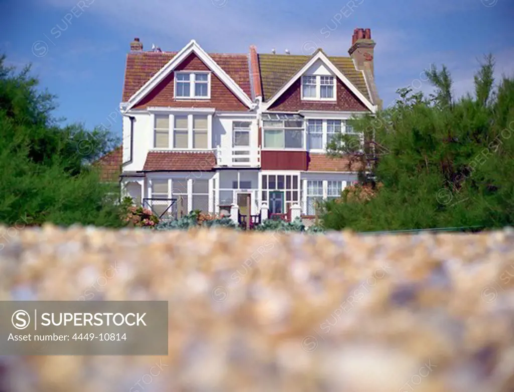 House at Pevensey Beach, Pevensey Bay, South East England, England, Great Britain