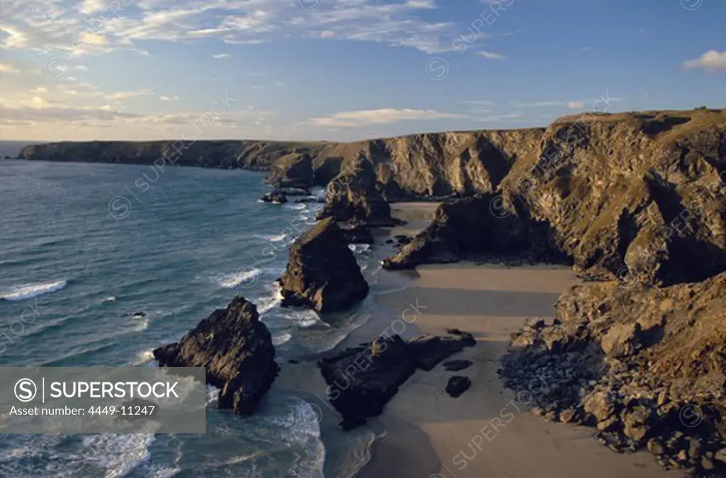 Bedruthan Steps, Rock formation on the Cornwall Coast, England