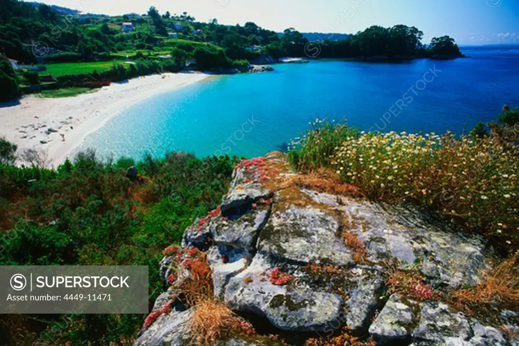 Beach near Vilanova, near Cangas, Province Pontevedra, Galicia, Spain