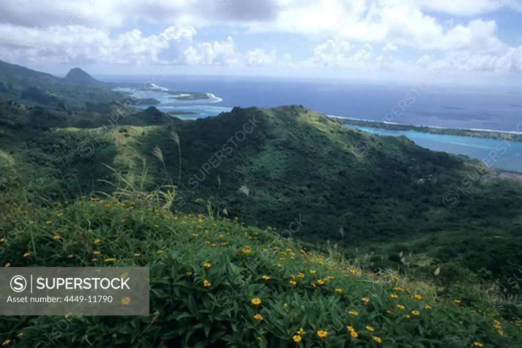 View from Mt. Pohue Rahi, Huahine, French Polynesia