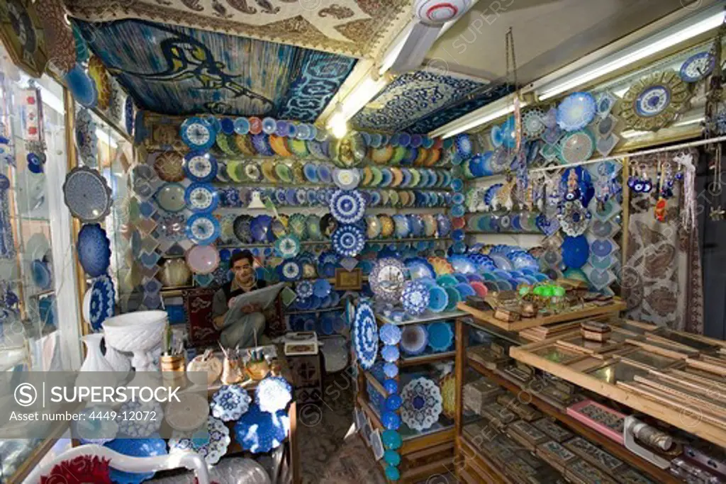 Enamelled Copperware Shop, The Royal Bazaar, Esfahan, Iran