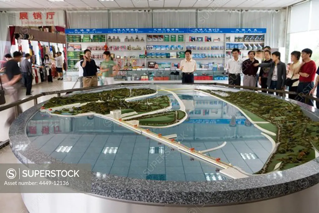 Model of The Three Gorges Project, Three Gorges Dam Visitor Center, Sandouping, Yichang, Xiling Gorge, Yangtze River, China