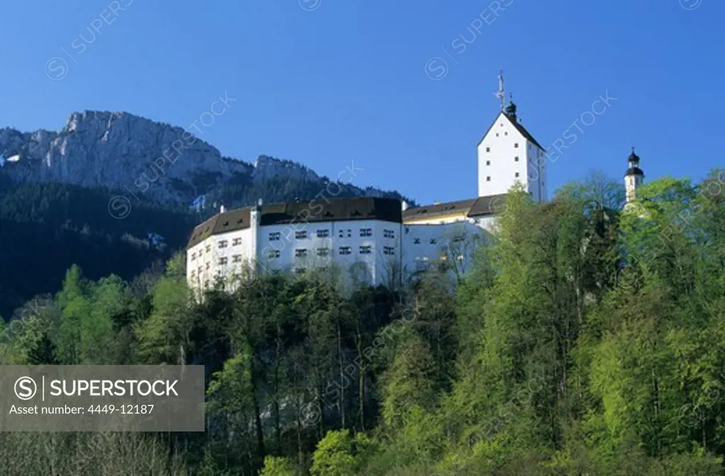 Castle of Hohenaschau, Aschau, Chiemgau, Upper Bavaria, Bavaria, Germany