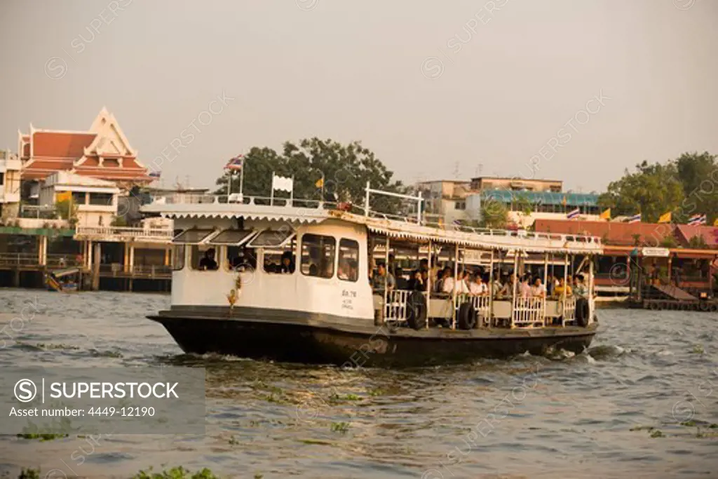 Public ferry on river Menam Chao Phraya, Bangkok, Thailand