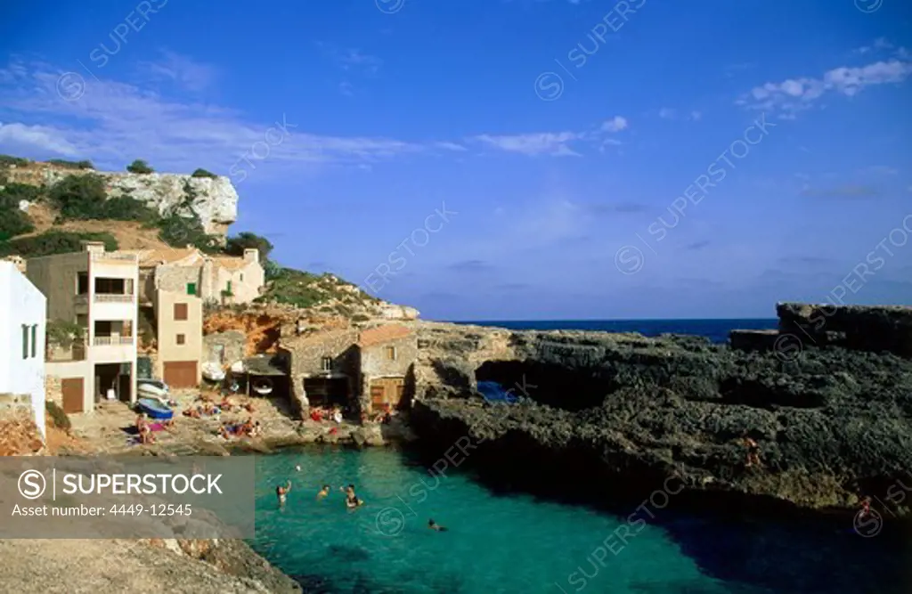 Beach cove, Cala S'Amonia, near Santanyi, Mallorca, Spain