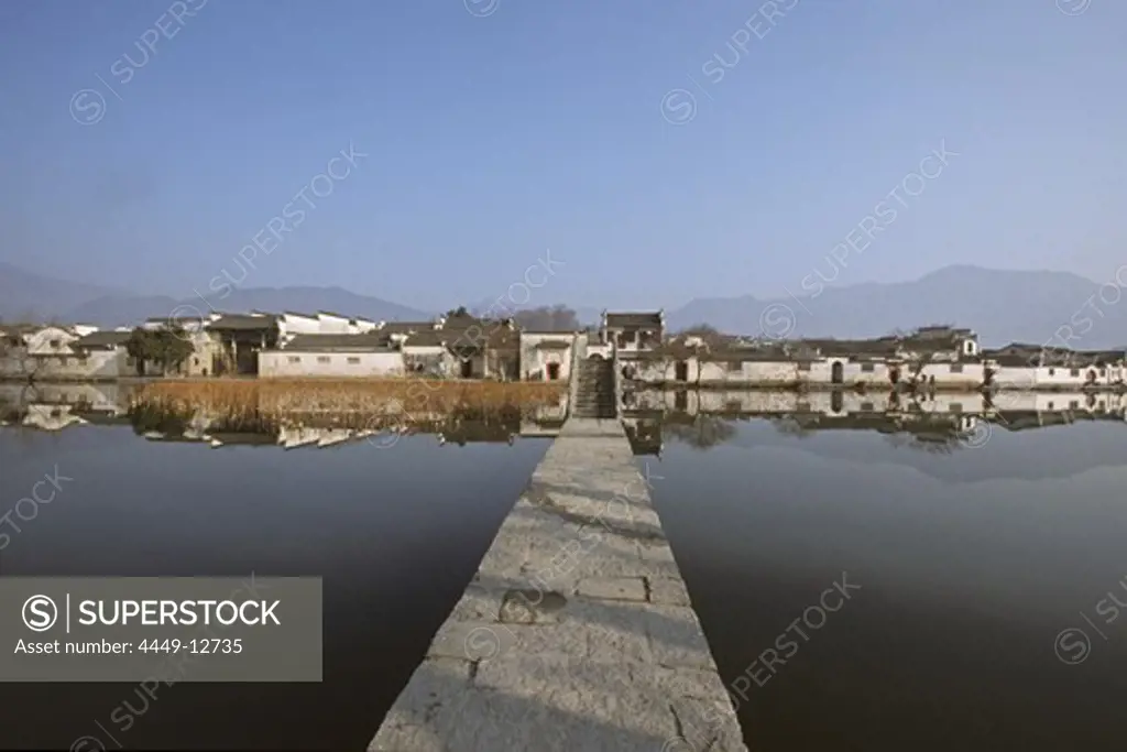 entrance to Hongcun is across one bridge, ancient village, living museum, China, Asia, World Heritage Site, UNESCO