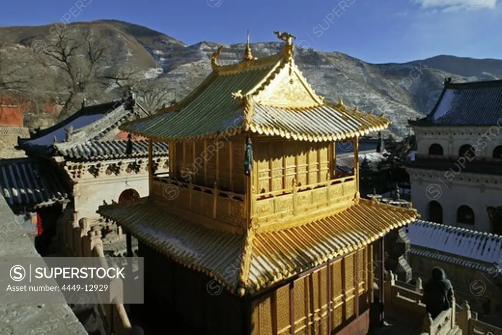 Copper Palace, Xian Tong Temple, Mount Wutai, oldest monastery in Wutai Shan, Ming dynasty, Five Terrace Mountain, Buddhist Zentrum, town of Taihuai, Shanxi province, China