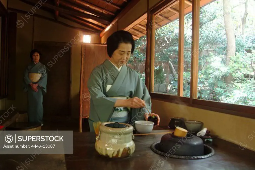 Japanese tea ceremony, Happo-en Garden, Tokyo, Japan