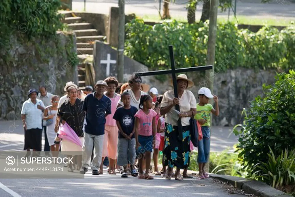 Palm Sunday Procession, Victoria, Mahe Island, Seychelles