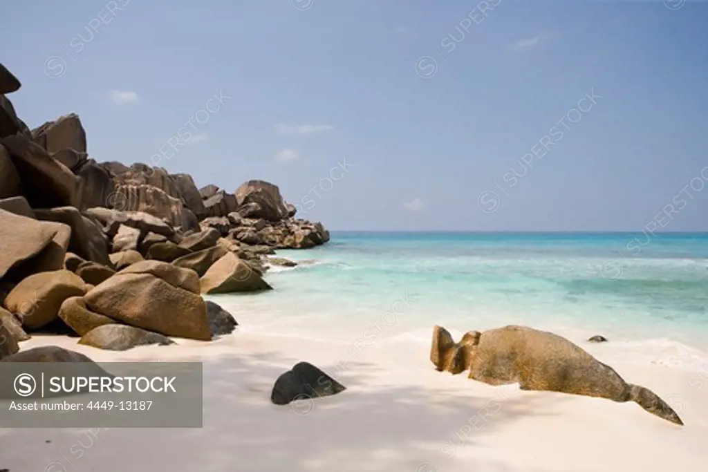 Granite Rocks at Grand Anse Beach, La Digue Island, Seychelles