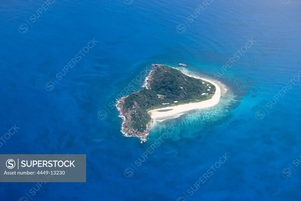 Aerial Photo of Cousine Island, Near Praslin Island, Seychelles