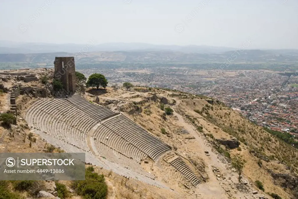Greek and Roman Theatre Ruins, Acropolis, Ancient Pergamum, Bergama, Turkey