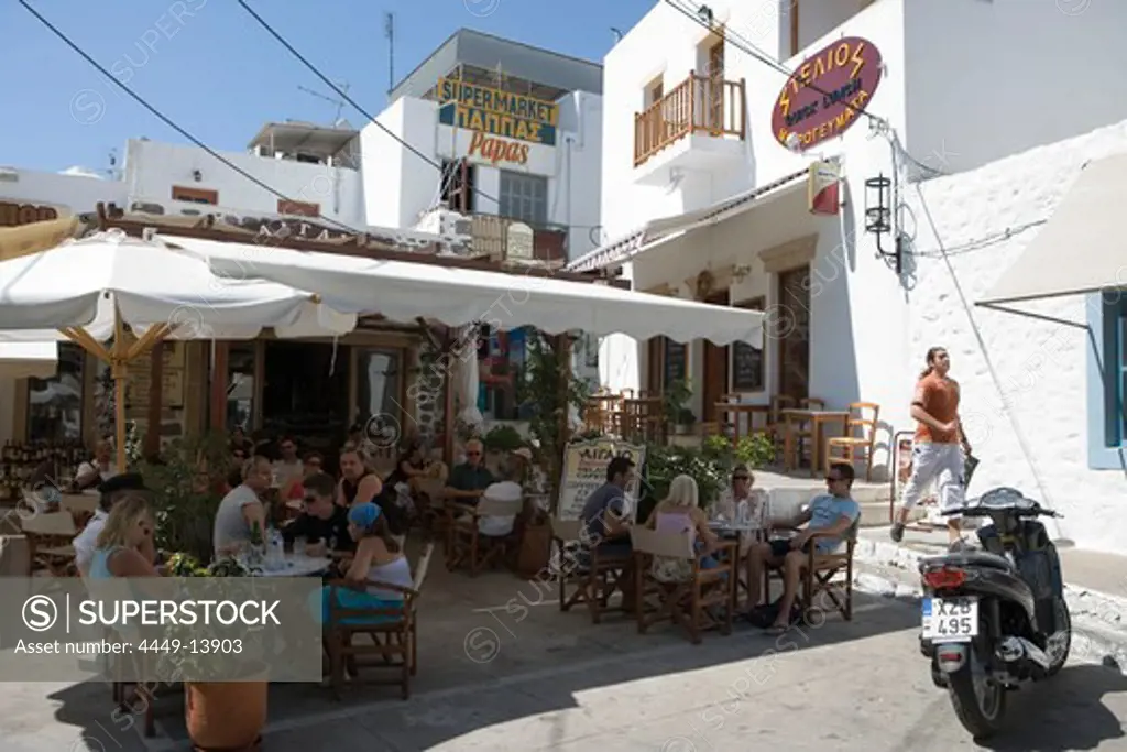 Outdoor Cafe in Skala, Patmos, Dodecanese Islands, Greece