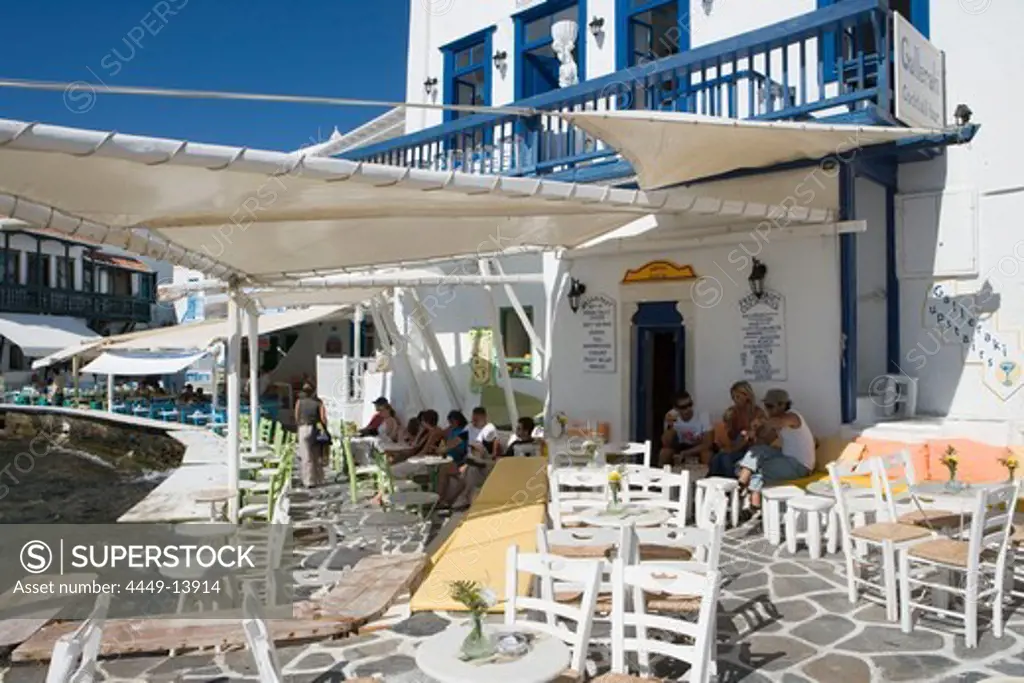 Outdoor Cafes in Little Venice, Mykonos, Cyclades Islands, Greece