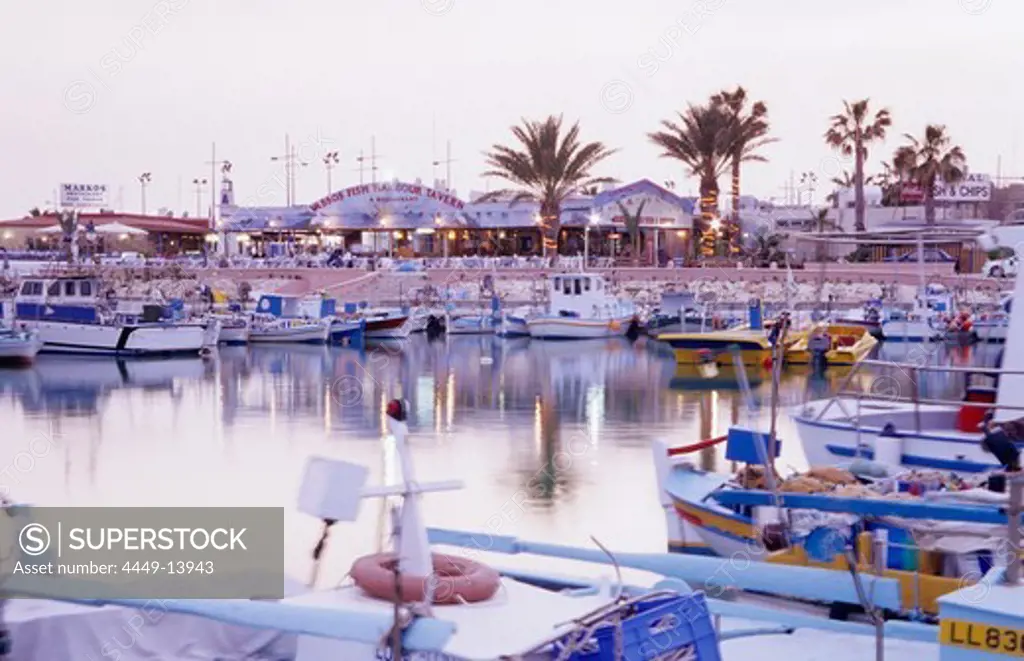 Agia Napa harbour, restaurants, Larnaka, South Cyprus
