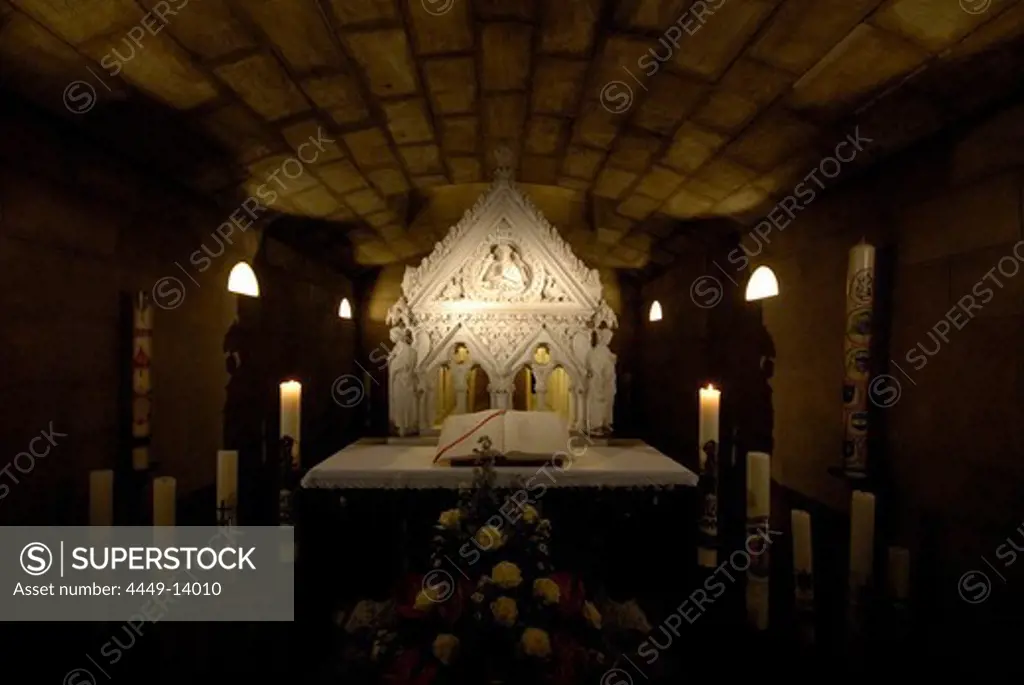 Interior view of the Willibrordus Cathedral's crypt, Echternach, Luxemburg, Europe
