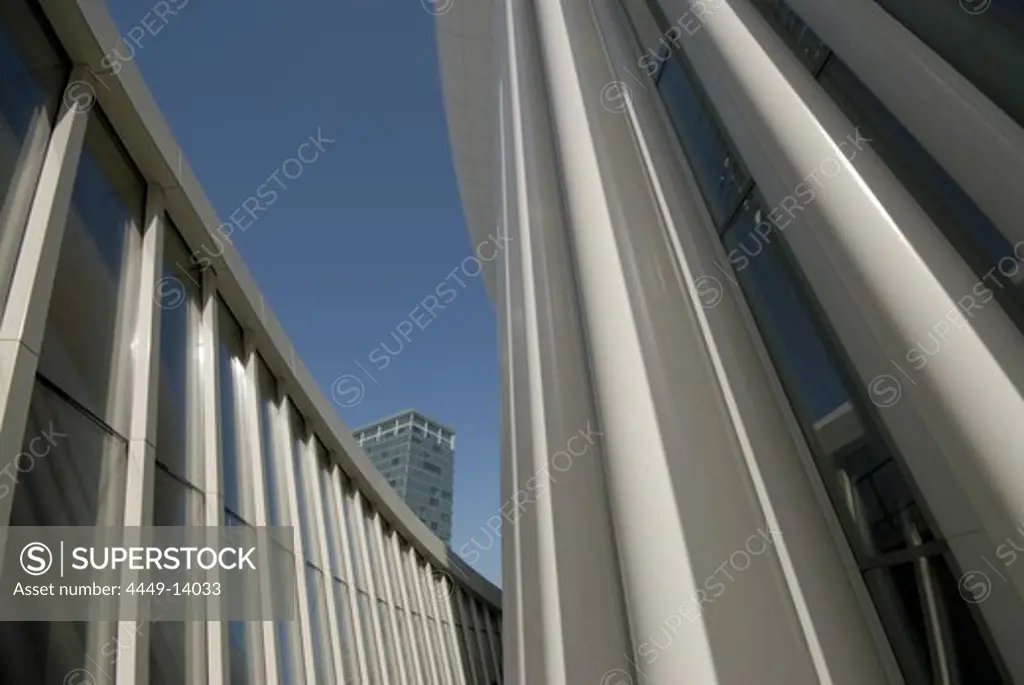 Exterior view of the Philharmonie in the sunlight, Kirchberg, Luxembourg city, Kirchberg, Philharmonie, Luxembourg, Europe