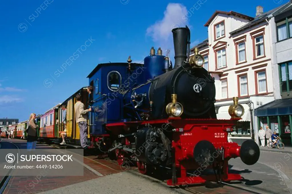 Train on the island, Borkum, East Frisia, Germany