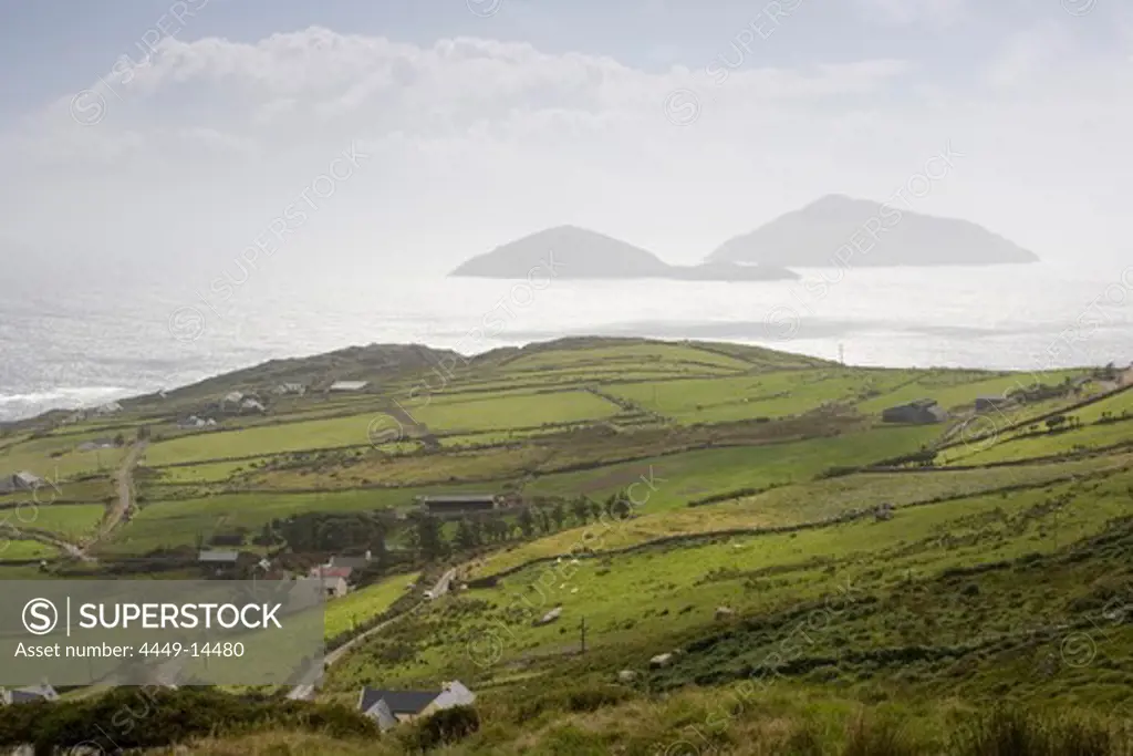 View to Scarriff and Deenish Island, Ring of Kerry, Ireland, Europe