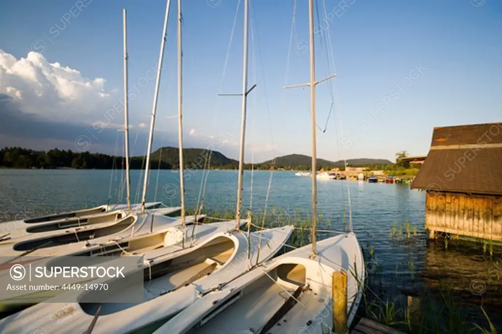 Lake Faak with sailing boats, Carinthia, Austria