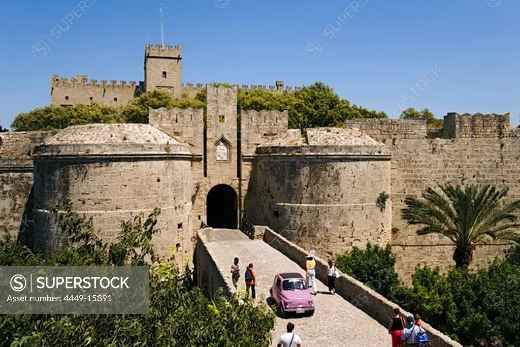 Amboise gate, Palace of the Grandmaster, built during the 14th century, Rhodes Town, Rhodes, Greece, (Since 1988 part of the UNESCO World Heritage Site)