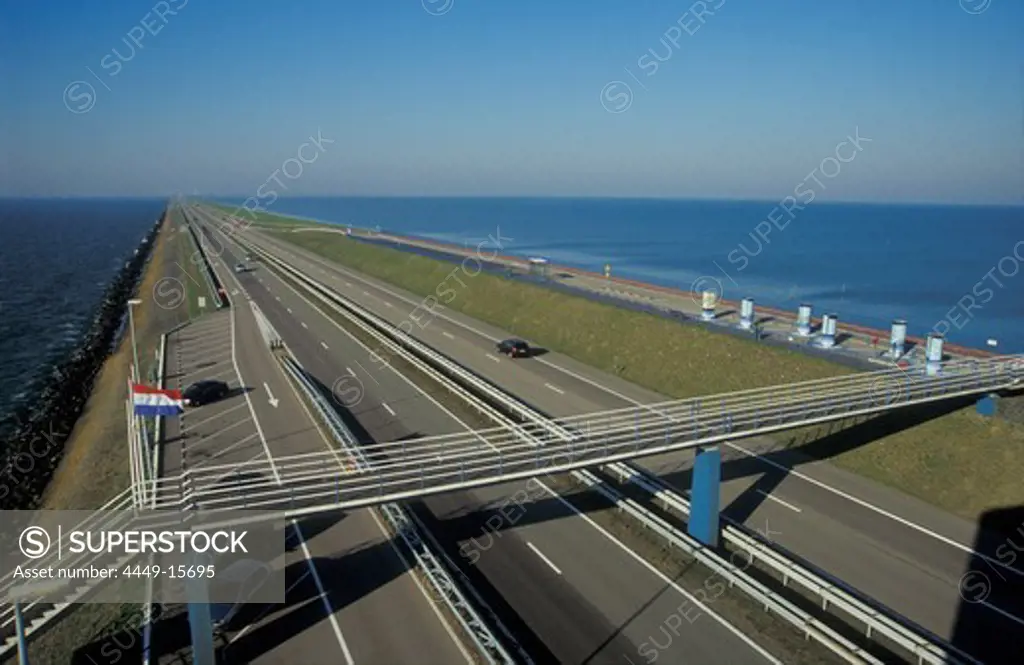 Closure dike between Northsea and Ijsselmeer, Netherlands, Europe