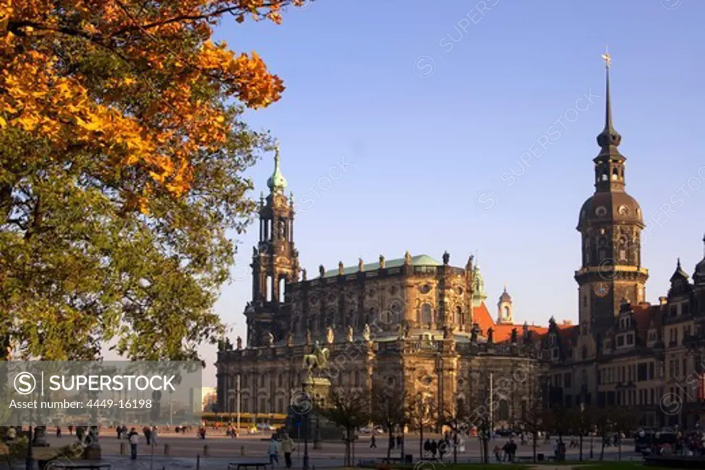Dresden, Theaterplatz, theatre square, Hofkirche, castle