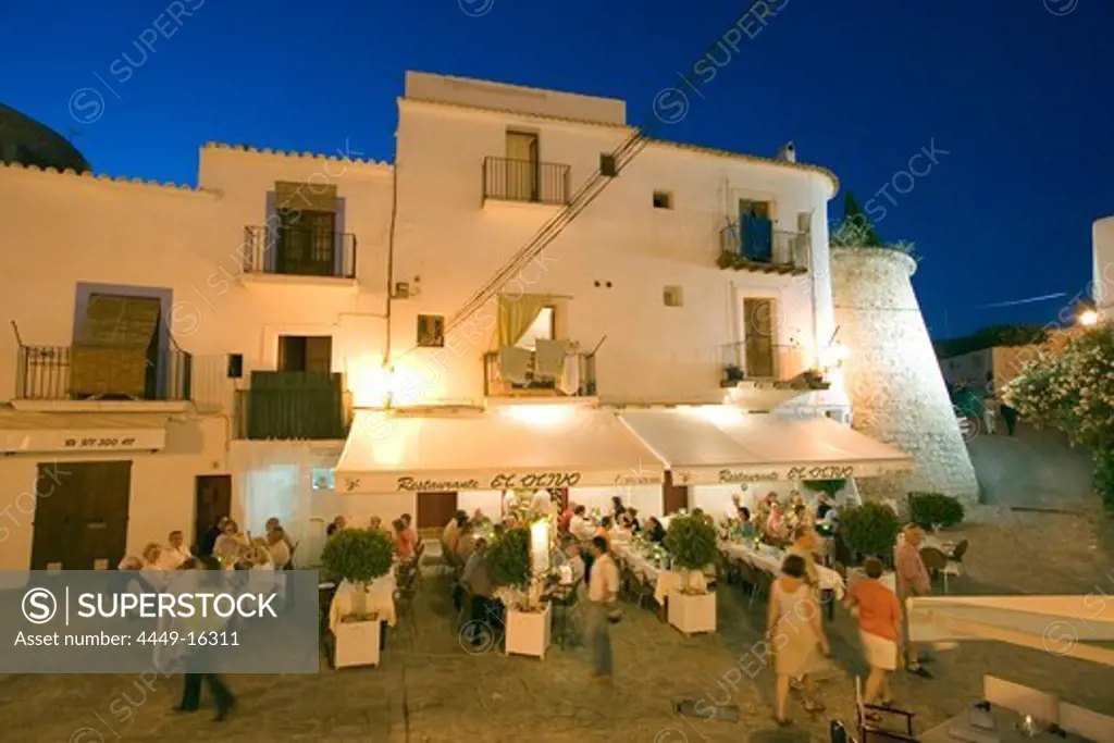 Spain, Baleares island, Ibiza Dalt Vila restaurants