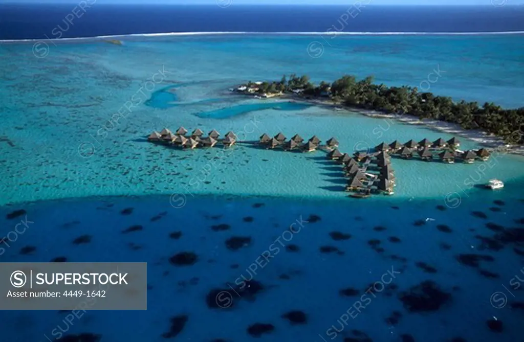 Overwater bungalows, Hotel Moana Beach Parkroyal, Matira Point, Bora Bora, French Polynesia