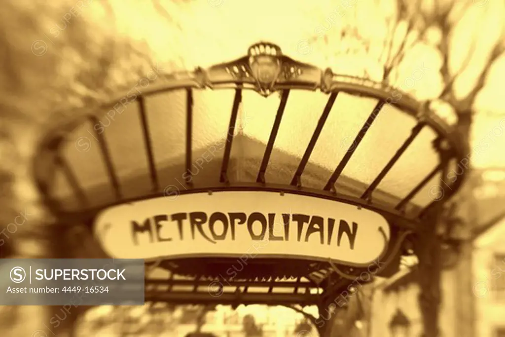 Paris France Metro Abbesses Metropolitan sign art nouveau