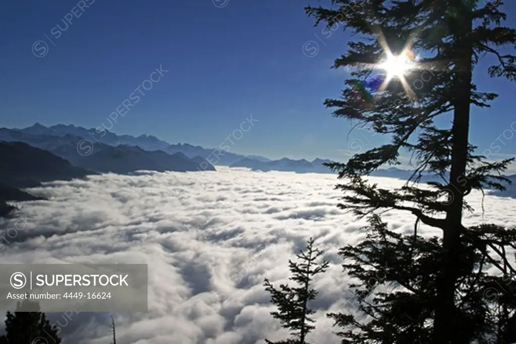 Switzerland, Stanserhorn, Fog, swiss alps, Vierwaldstaetter See