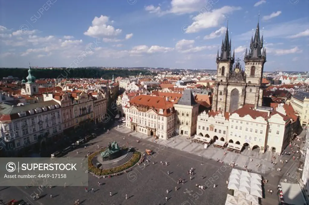 View over the old market square, historic square in the Old Town, Prague, Czech Republic
