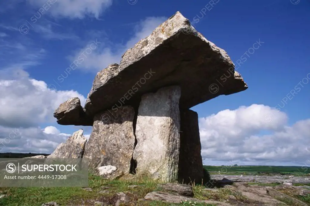 The Pulnabrone Dolmen, Kilfenora, Burren, County Clare, Republic of Ireland