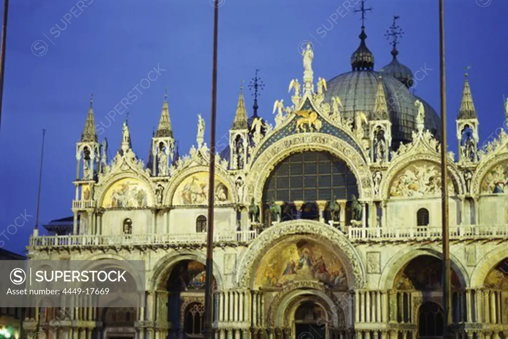 View of Basilica San Marco in the evening, Place of Interest, Venice, Italy