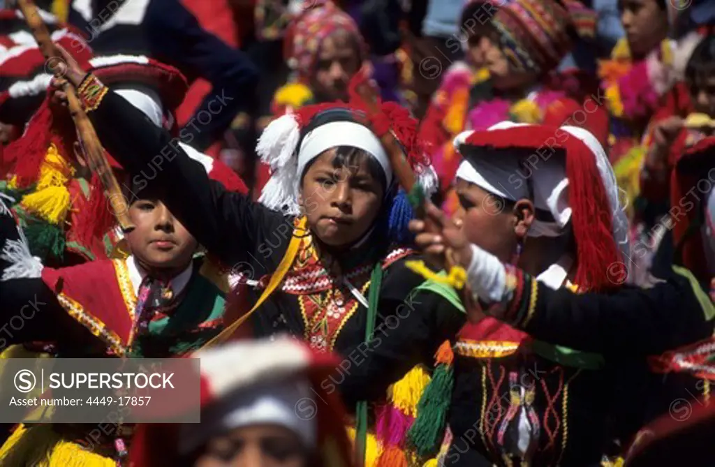 traditional procession in Cuzco, Peru