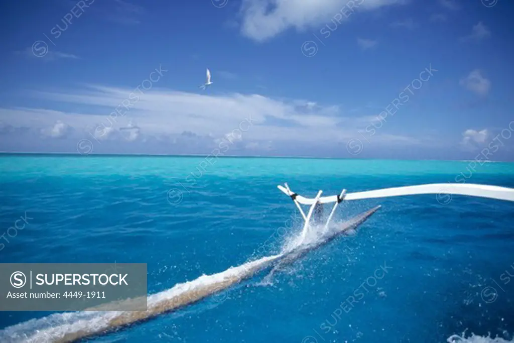 Outrigger Canoe, Bora Bora Lagoon French Polynesia