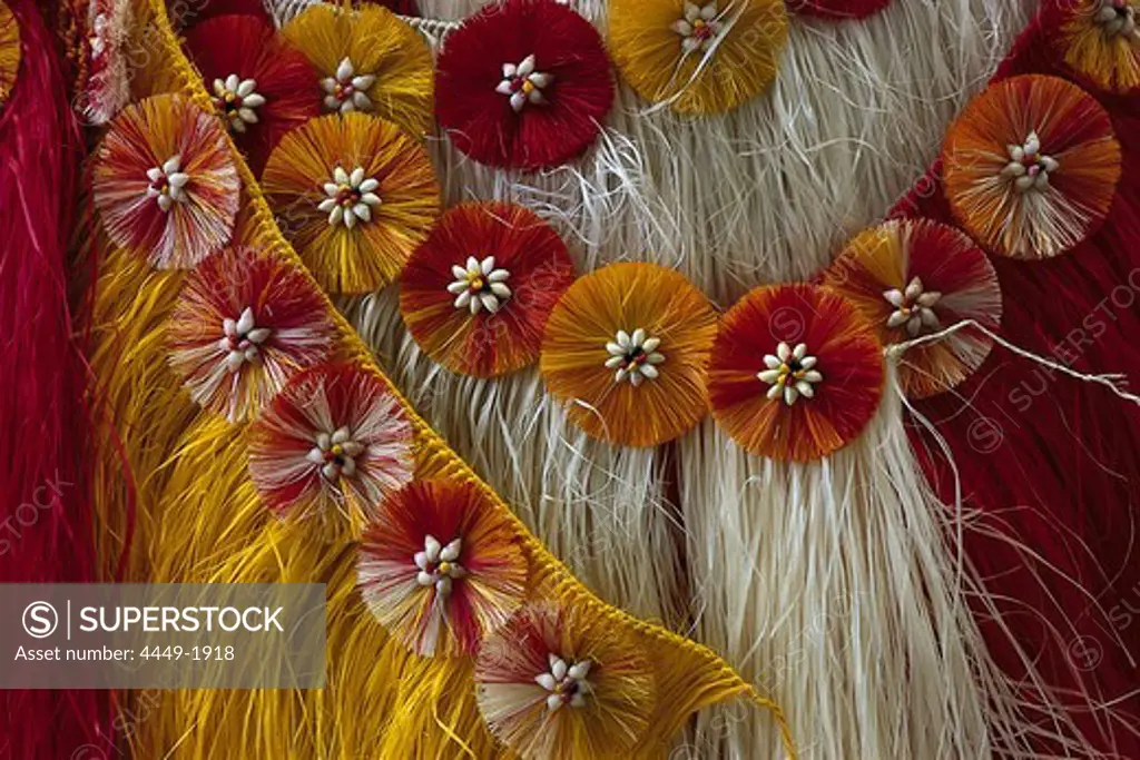 Grass Skirt on a Market, Papeete, Tahiti, French Polynesia, South Pacific