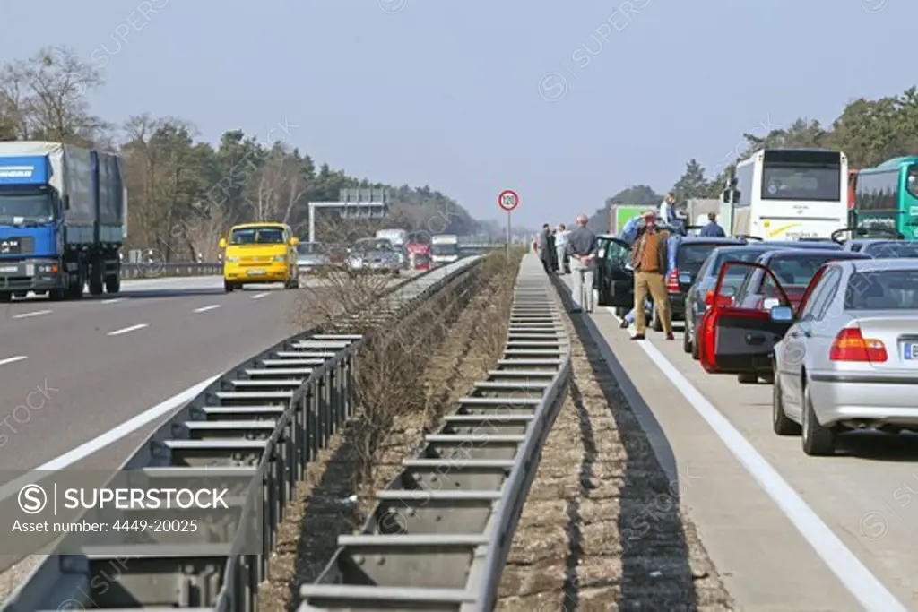 traffic at a standstill on the German Autobahn, standstill