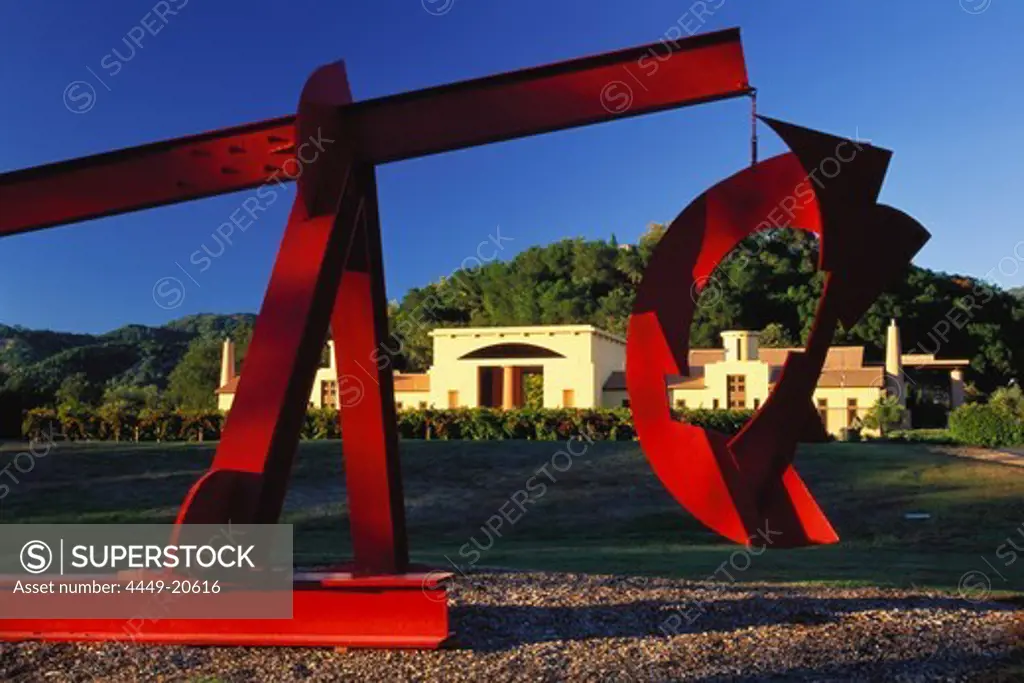 Sculpture at Clos Pegase, Winery, Calistoga, Napa Valley, California, USA