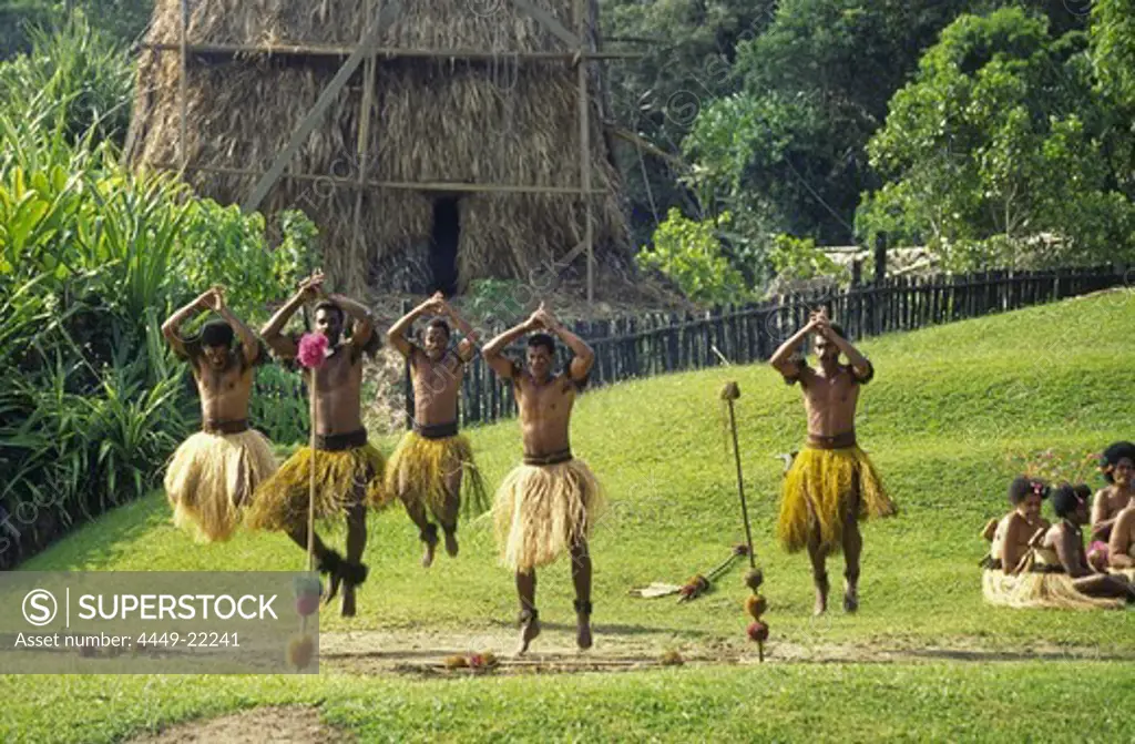 south pacific Fiji Vitu Levu traditional village dance performance