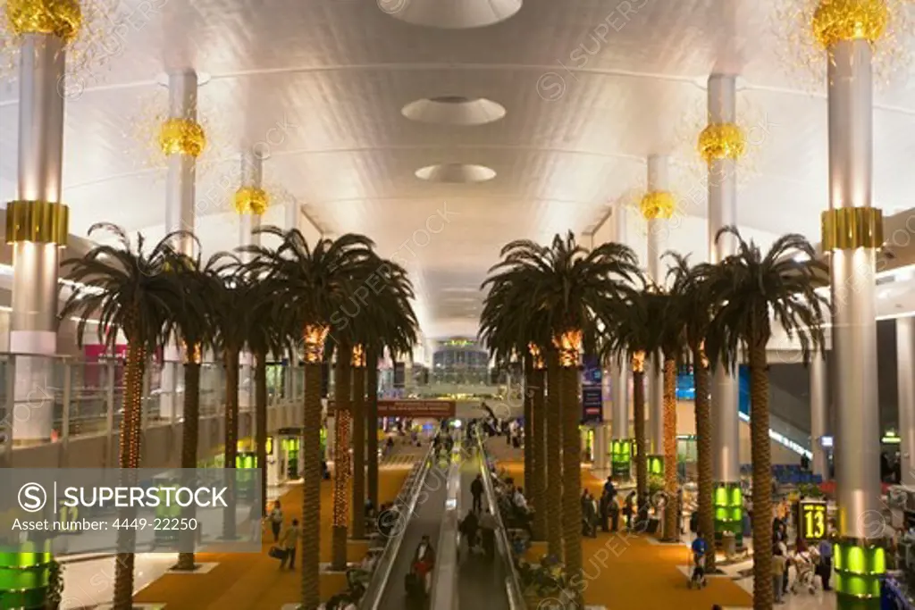 Dubai International Airport Dubai United Arab Emirates, Sheikh Rashid Terminal terminal, palm trees