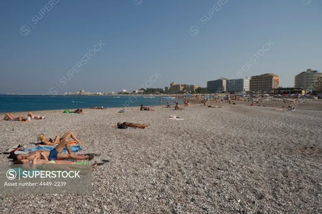 Beach Relaxation, Rhodes Main Beach, Rhodes, Dodecanese Islands, Greece